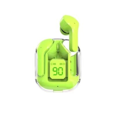 AIR 31 TWS ORIGINAL WITH BIG PACKING TRANSPARENT EARBUDS BLUETOOTH 5.3V Green