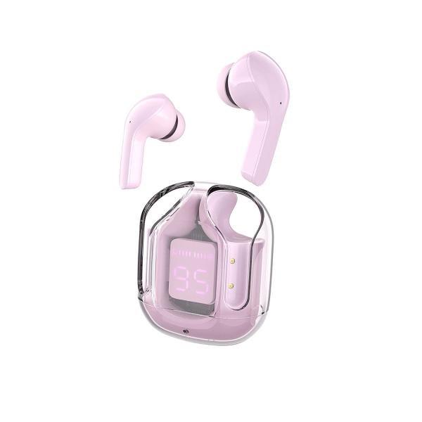 AIR 31 TWS ORIGINAL WITH BIG PACKING TRANSPARENT EARBUDS BLUETOOTH 5.3V Pink