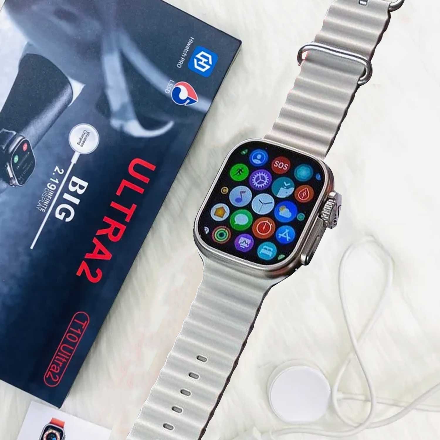 T10 ULTRA 2 SMART WATCHES 2.19 INCH 49MM STRAPS BT CALL WITH HIWATCHPRO APP (GREY)