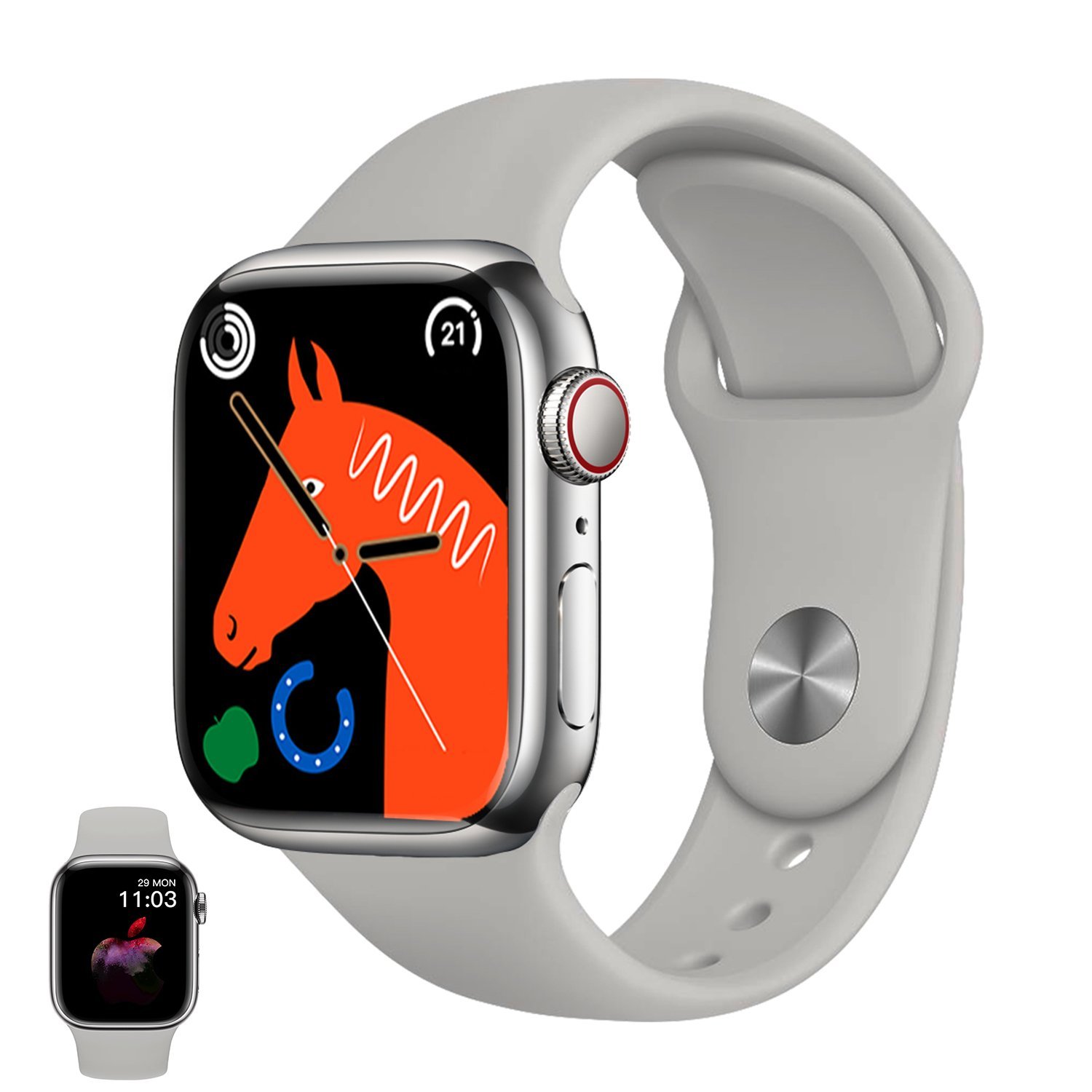 Watch 9 Max Series 9 Smartwatch (2.19 Inch IPS) 22mm Strap WITH Laxasfit APP Silver